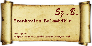 Szenkovics Balambér névjegykártya